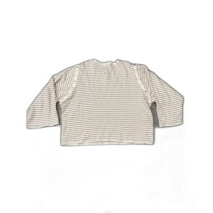 Anthropologie Maeve Slouchy Striped Long Sleeved Tee Removable Sleeves Size